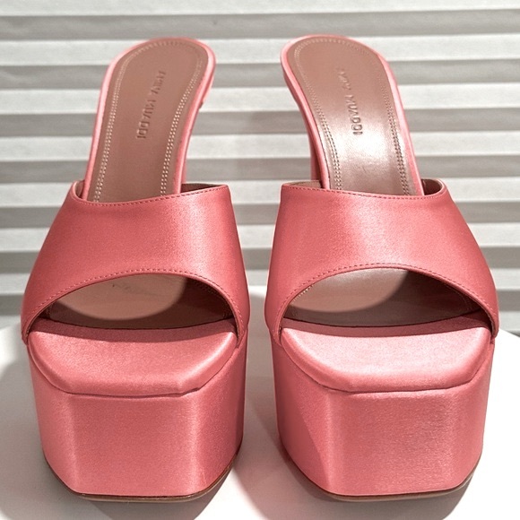 🌹AMINA MUADDI🌹 Dalida Satin Platform Mules Size: 36.5 - Picture 4 of 15